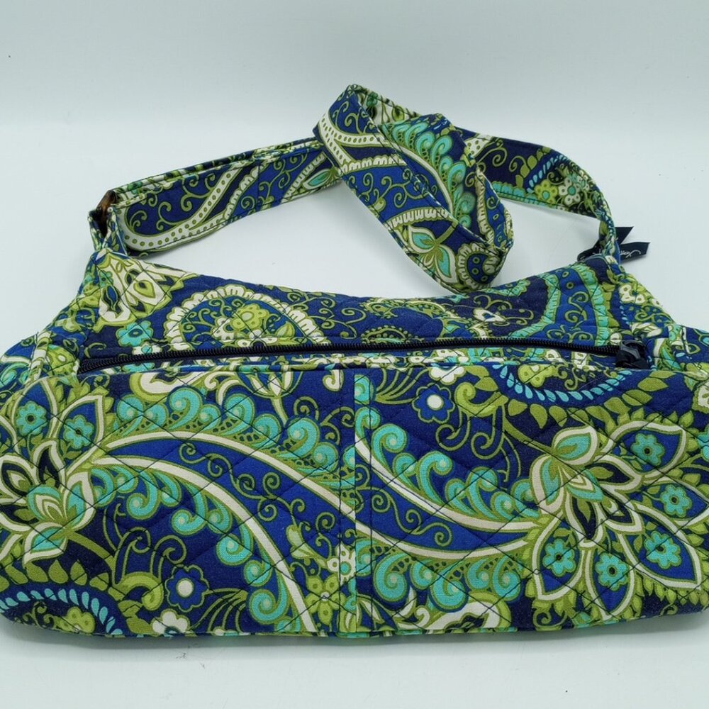 Vera Bradley Rhythm & Blues Retired Hipster Crossbody Paisley Floral Blue Green - Picture 14 of 15